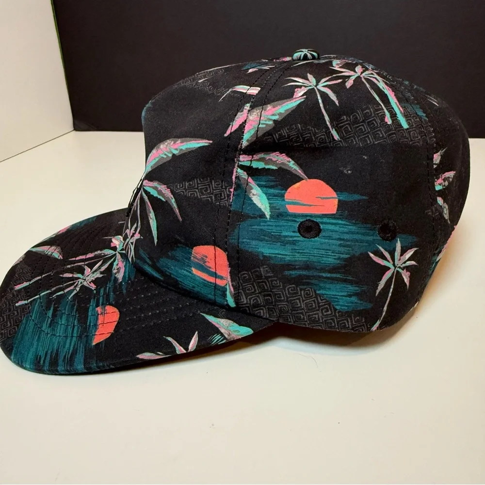 Billabong Black Tropical Kids Hat with Palm Tree Design